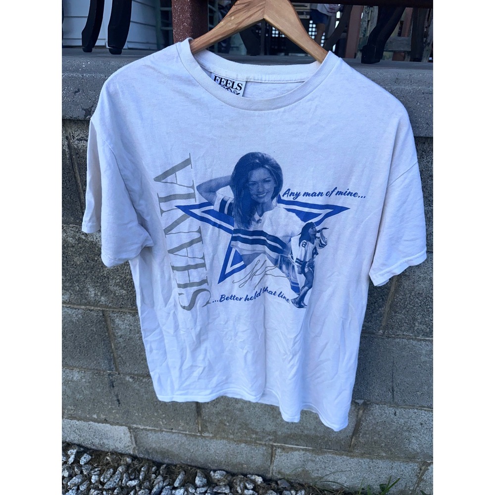 Feels So Good Shania Twain Any Man of Mine Graphic T-Shirt White Large
